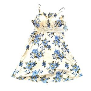{Derek Heart} Floral Print Fitted Midi Dress